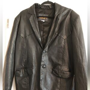 Black Men's Soft Leather Blazer Jacket